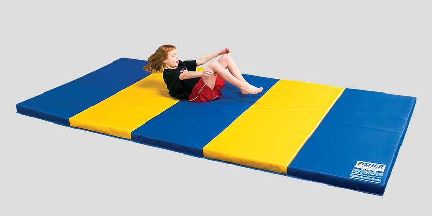 Fisher Folding Gym Mat 2" Thick 4' x 8' Rebond Foam (FIS - FM32408XX) - SchoolOutlet