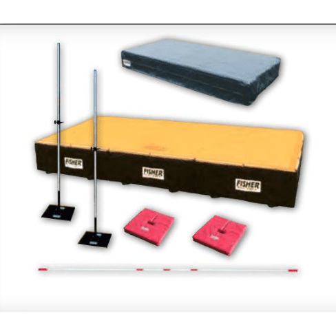 Fisher High Jump Pit Package with Standards Crossbar Pads and Weather Cover (FIS - HJ81624PK) - SchoolOutlet