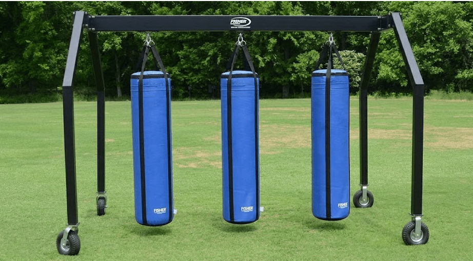 Fisher Blocking (Frame 20 ft W) With 3 Hanging Dummy 18''D - 72''L Adjustable Height Trainer (FIS - PF2031872) - SchoolOutlet