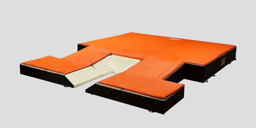 Fisher Pole Vault Pit with 18 oz Coated Vinyl 2" Thick Landing Pad 26"H x 19'9"W x 23'D (FIS - PV202326) - SchoolOutlet
