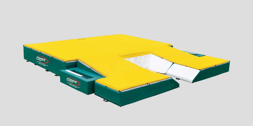 Fisher Pole Vault Pit with 18 oz Coated Vinyl 2" Thick Landing Pad 28"H x 22'W x 27'D (FIS - PV222728) - SchoolOutlet