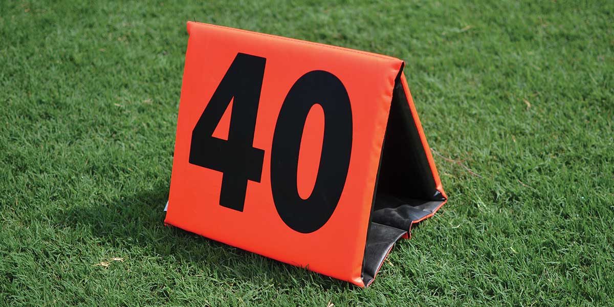 Fisher Sideline Marker Set of 11 with 12 in Numerals Black on Orange (FIS - SLMBK11) - SchoolOutlet