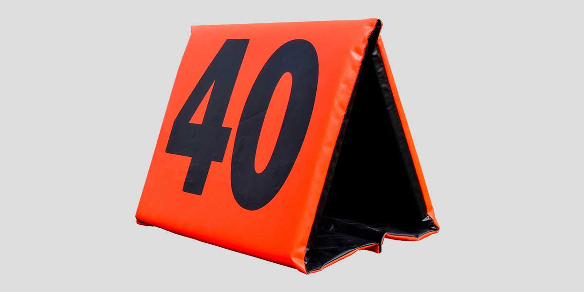 Fisher Sideline Marker Set of 11 with 12 in Numerals Black on Orange (FIS - SLMBK11) - SchoolOutlet