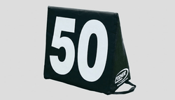Fisher Solid Sideline Marker Set of 11 with 12 in Numerals White on Black (FIS-SLMTBK)