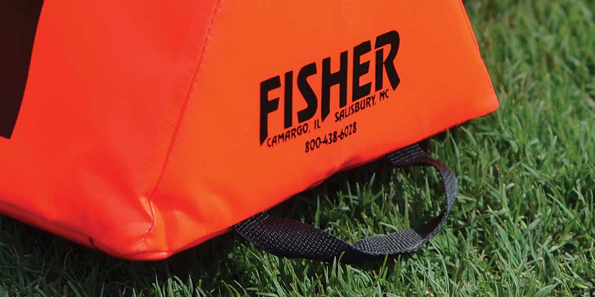 Fisher Solid Sideline Marker Set of 11 12 in Numerals Black on Orange Large Base (FIS - SLMTOR115) - SchoolOutlet