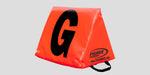 Fisher Solid Sideline Marker Set of 11 12 in Numerals Black on Orange Large Base (FIS - SLMTOR115) - SchoolOutlet