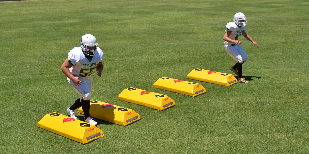 Fisher Directional Step Over Agility Dummy 48 in L x 8 in H 18 in Base x 8 in Top (FIS - SO4818DS) - SchoolOutlet