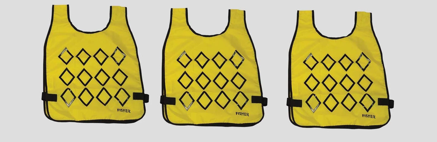 Fisher Athletic Chain Gang Vest Elite Sideline Set of 3 18"W x 26.75"H (FIS - VESXX3) - SchoolOutlet