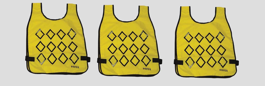 Fisher Athletic Chain Gang Vest Elite Sideline Set of 3 18"W x 26.75"H (FIS - VESXX3) - SchoolOutlet