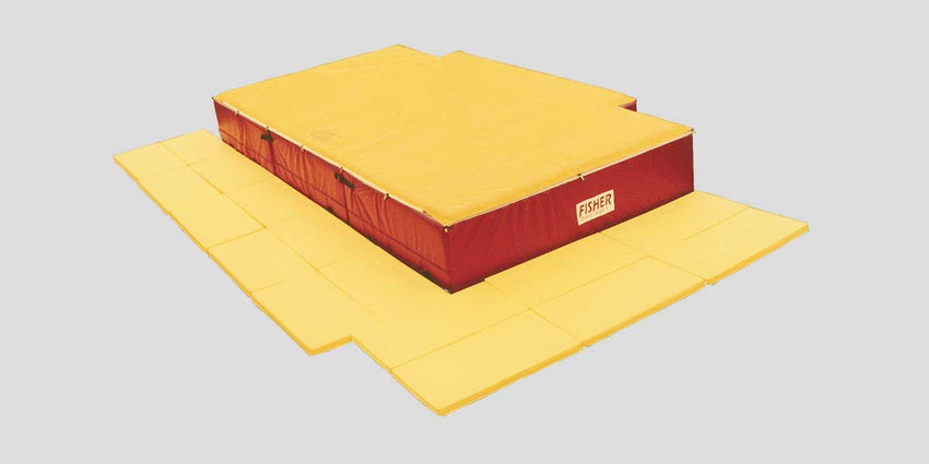 Fisher Athletic Tri - Mat High Jump Safety Pad 2' W x 4'L x 2"H (FIS - WM240) - SchoolOutlet