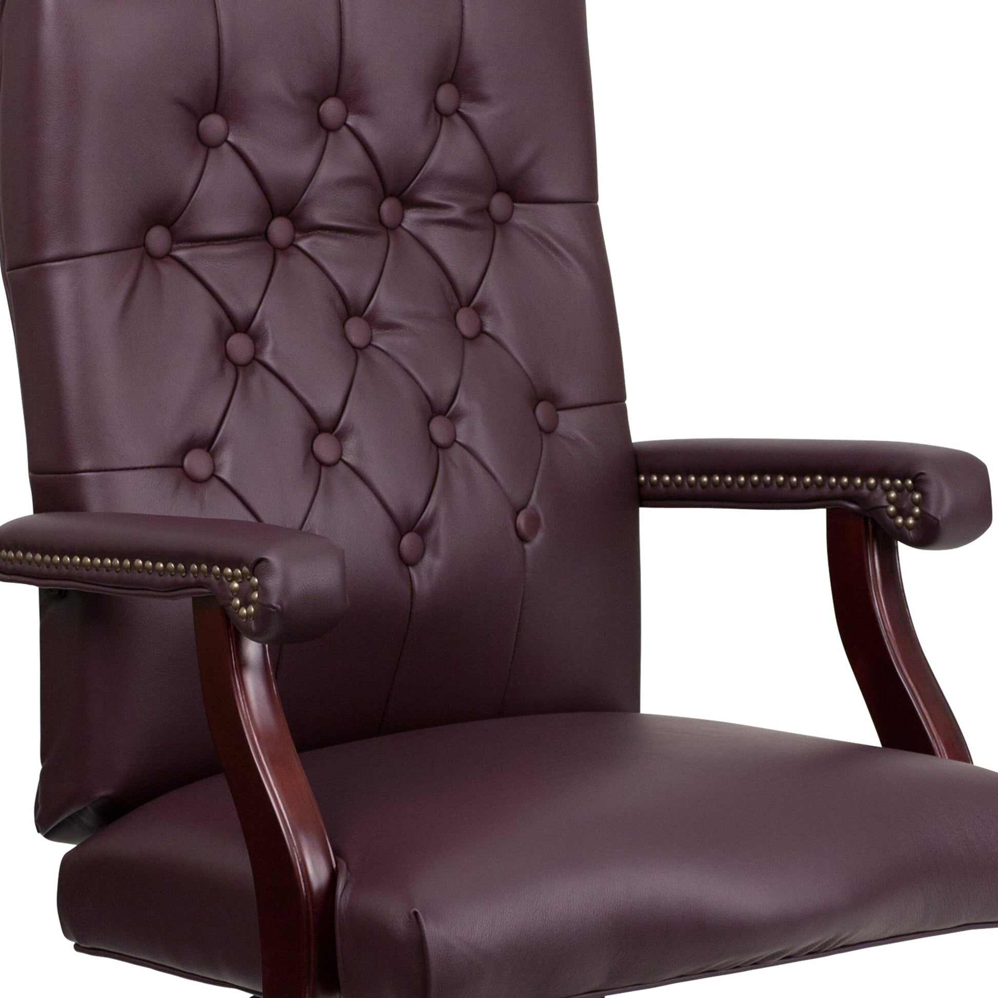 Martha Washington LeatherSoft Executive Swivel Office Chair with Arms by Flash Furniture - SchoolOutlet
