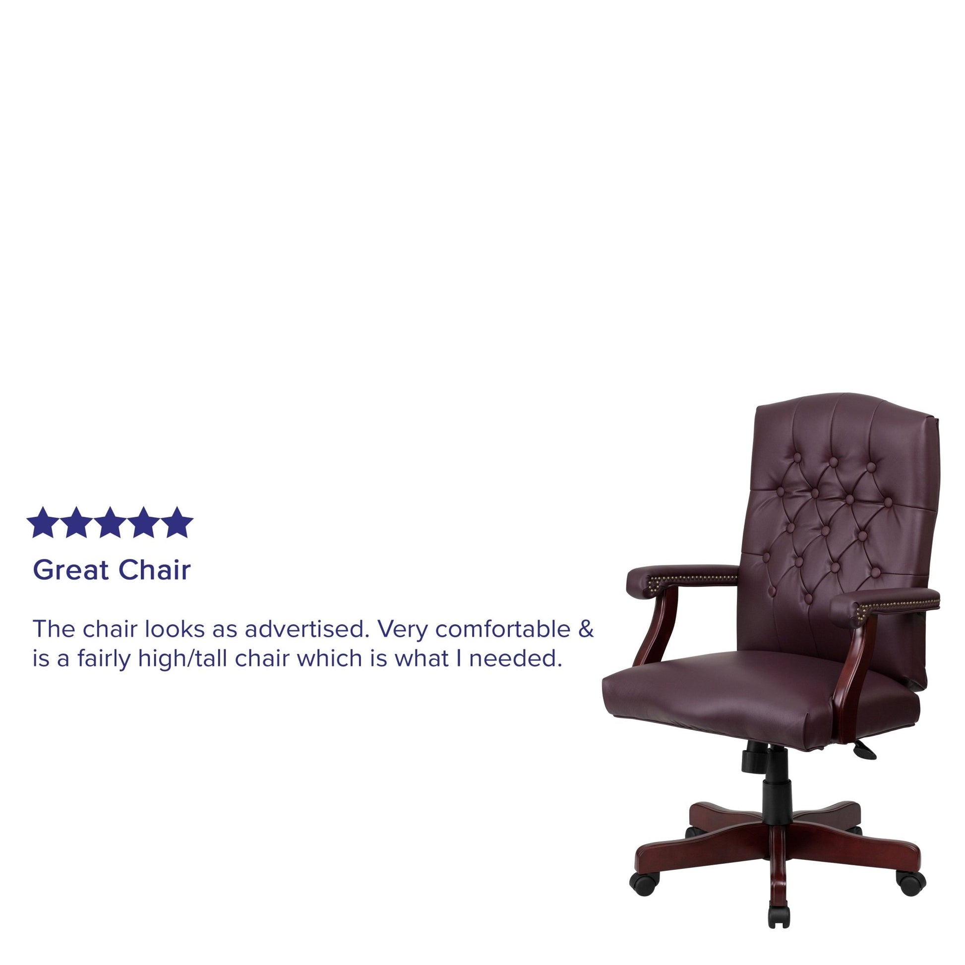 Martha Washington LeatherSoft Executive Swivel Office Chair with Arms by Flash Furniture - SchoolOutlet