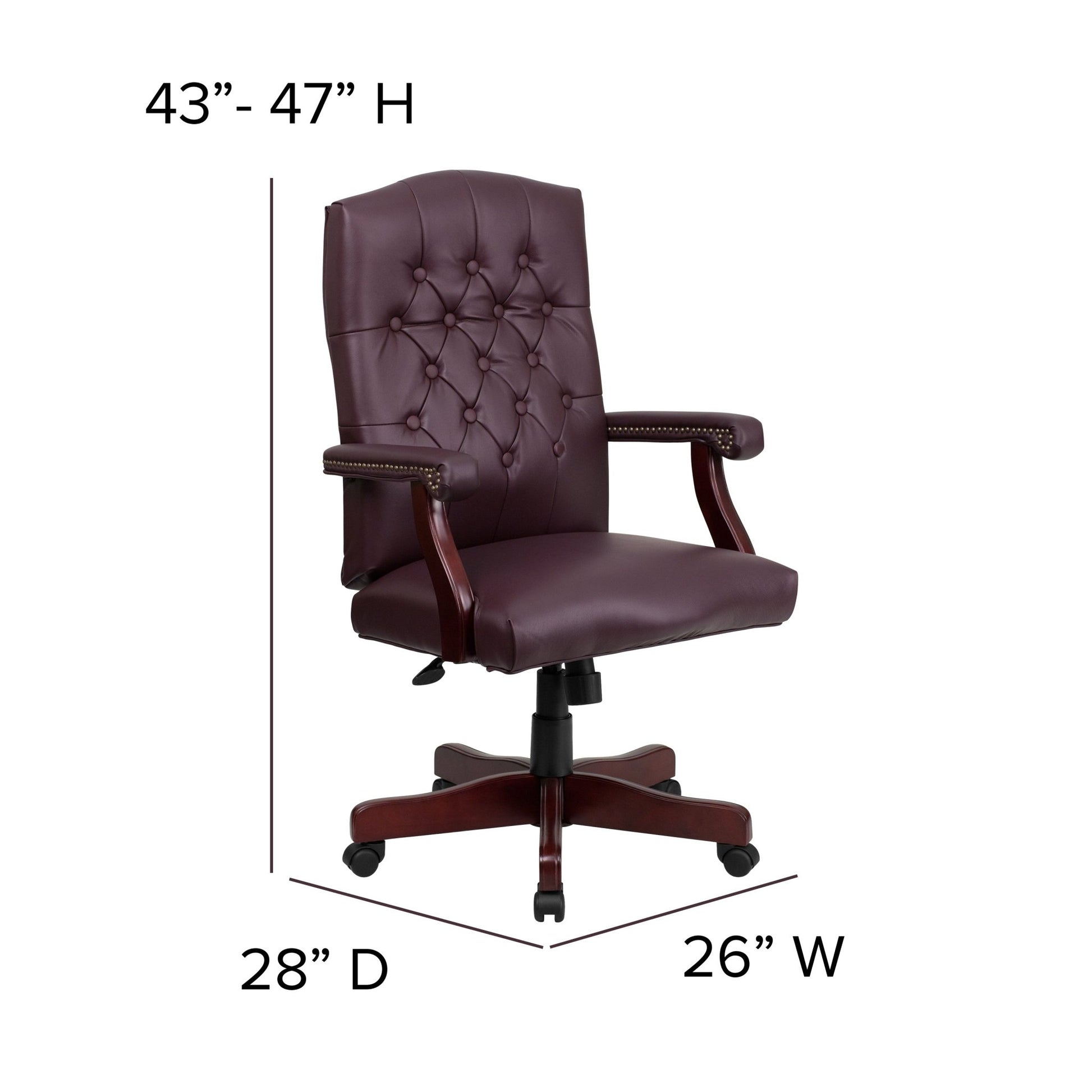 Martha Washington LeatherSoft Executive Swivel Office Chair with Arms by Flash Furniture - SchoolOutlet
