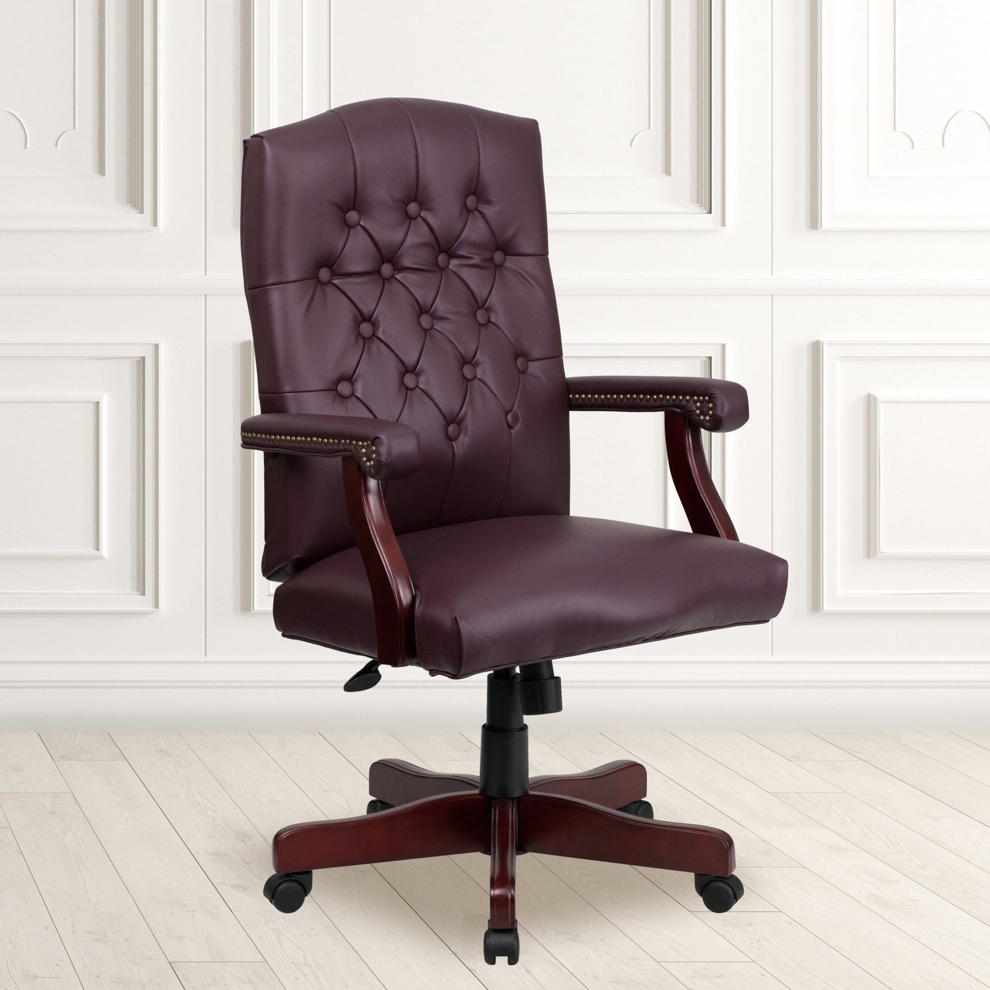 Martha Washington LeatherSoft Executive Swivel Office Chair with Arms by Flash Furniture - SchoolOutlet