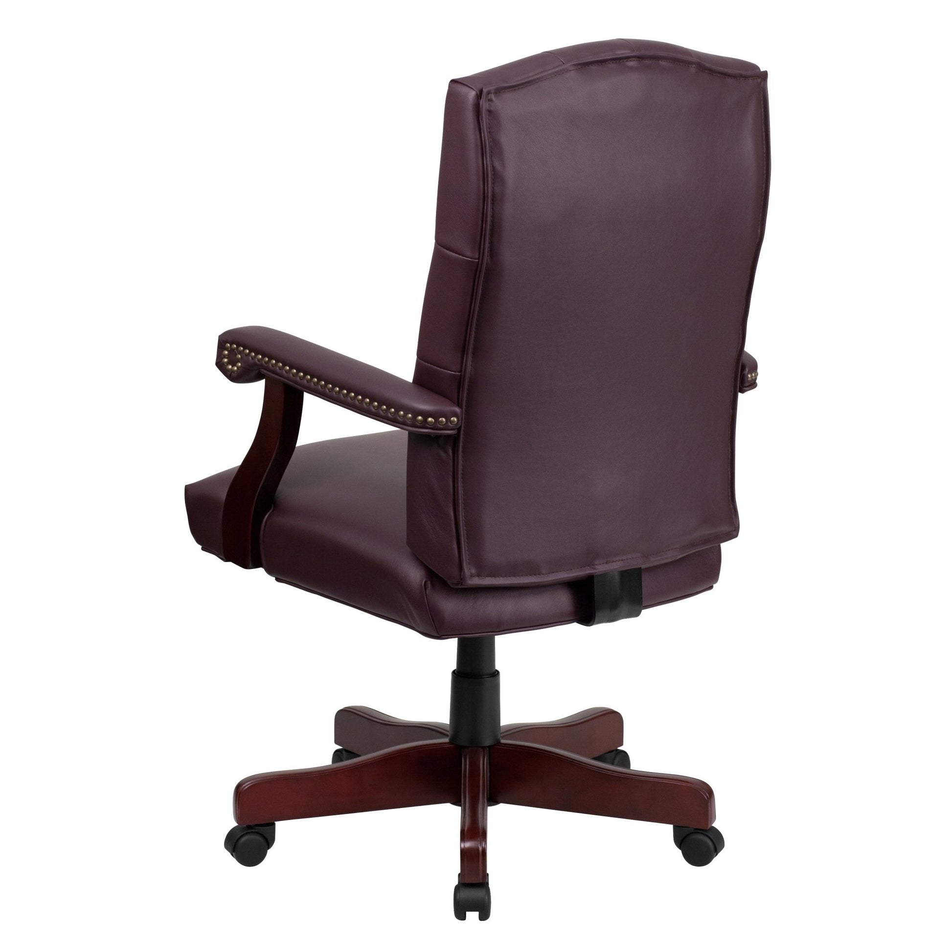 Martha Washington LeatherSoft Executive Swivel Office Chair with Arms by Flash Furniture - SchoolOutlet