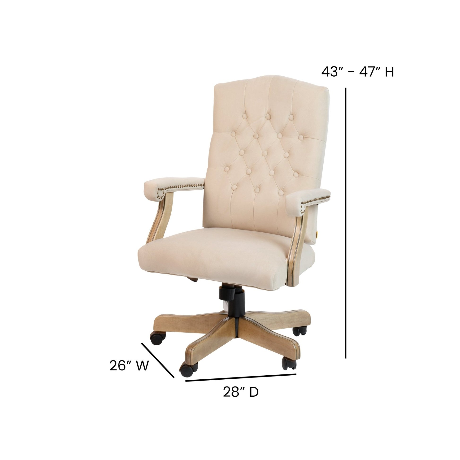 Derrick Microfiber Classic Executive Swivel Office Chair with Driftwood Arms and Base by Flash Furniture - SchoolOutlet