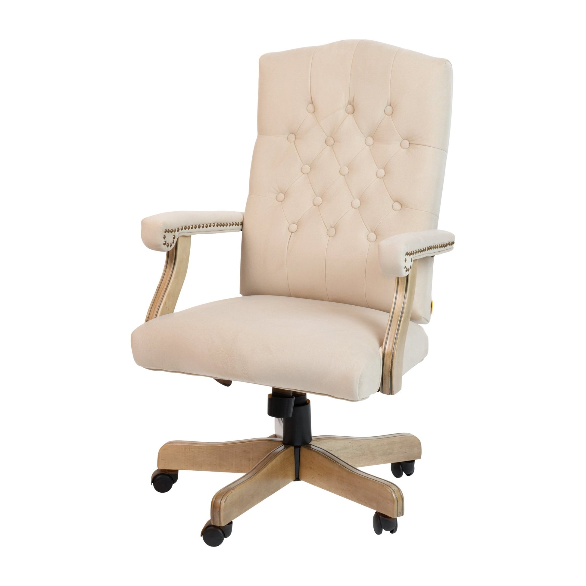 Derrick Microfiber Classic Executive Swivel Office Chair with Driftwood Arms and Base by Flash Furniture - SchoolOutlet