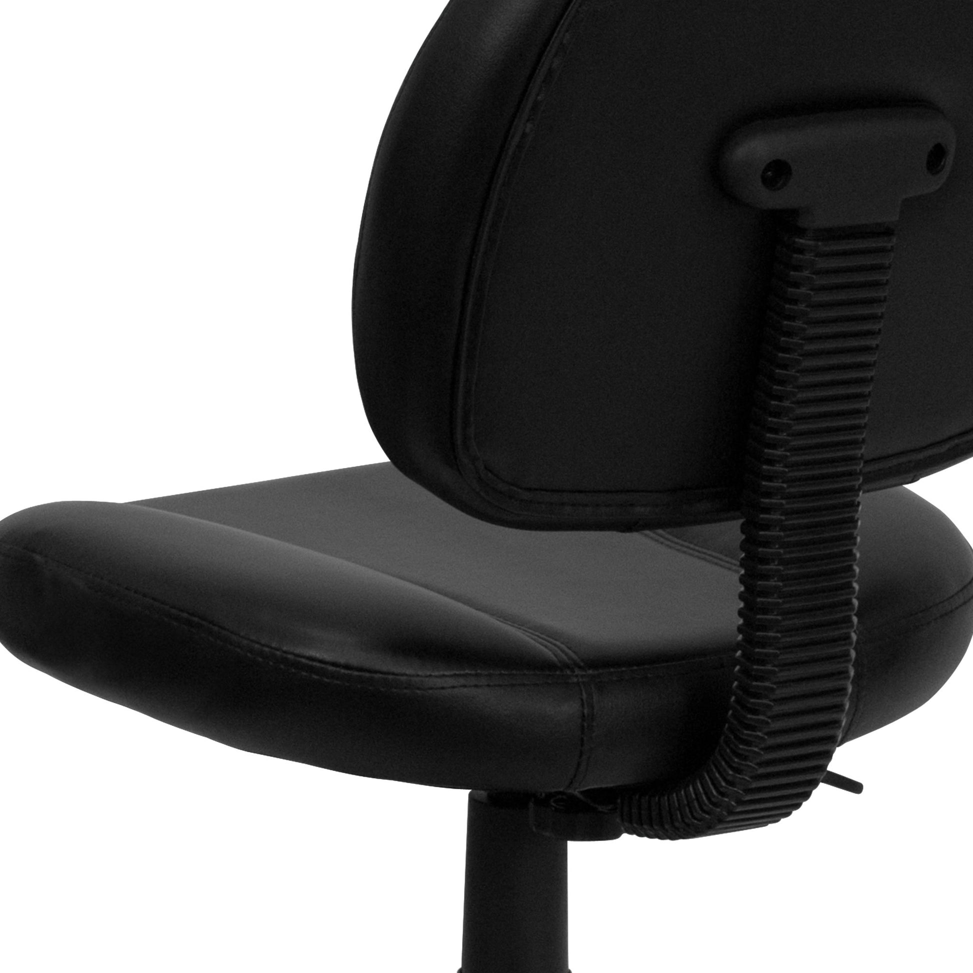 Ronald Swivel Ergonomic Task Office Chair with Mid - Back Black LeatherSoft and Back Depth Adjustment by Flash Furniture - SchoolOutlet