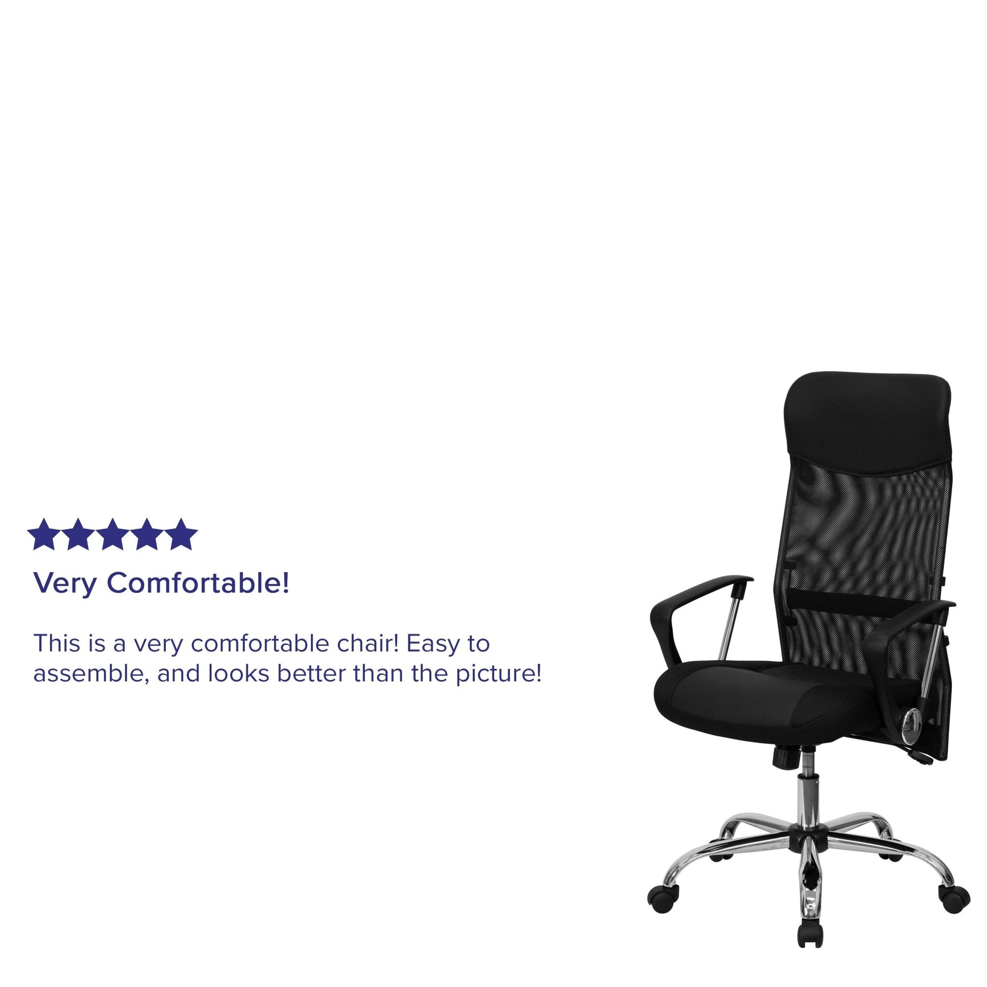 Abney Swivel Task Office Chair with Arms, High Back Black Leather and Mesh by Flash Furniture - SchoolOutlet