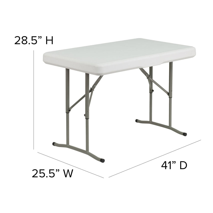 Rowan 3 Piece Portable Plastic Folding Bench and Table Set by Flash Furniture - SchoolOutlet