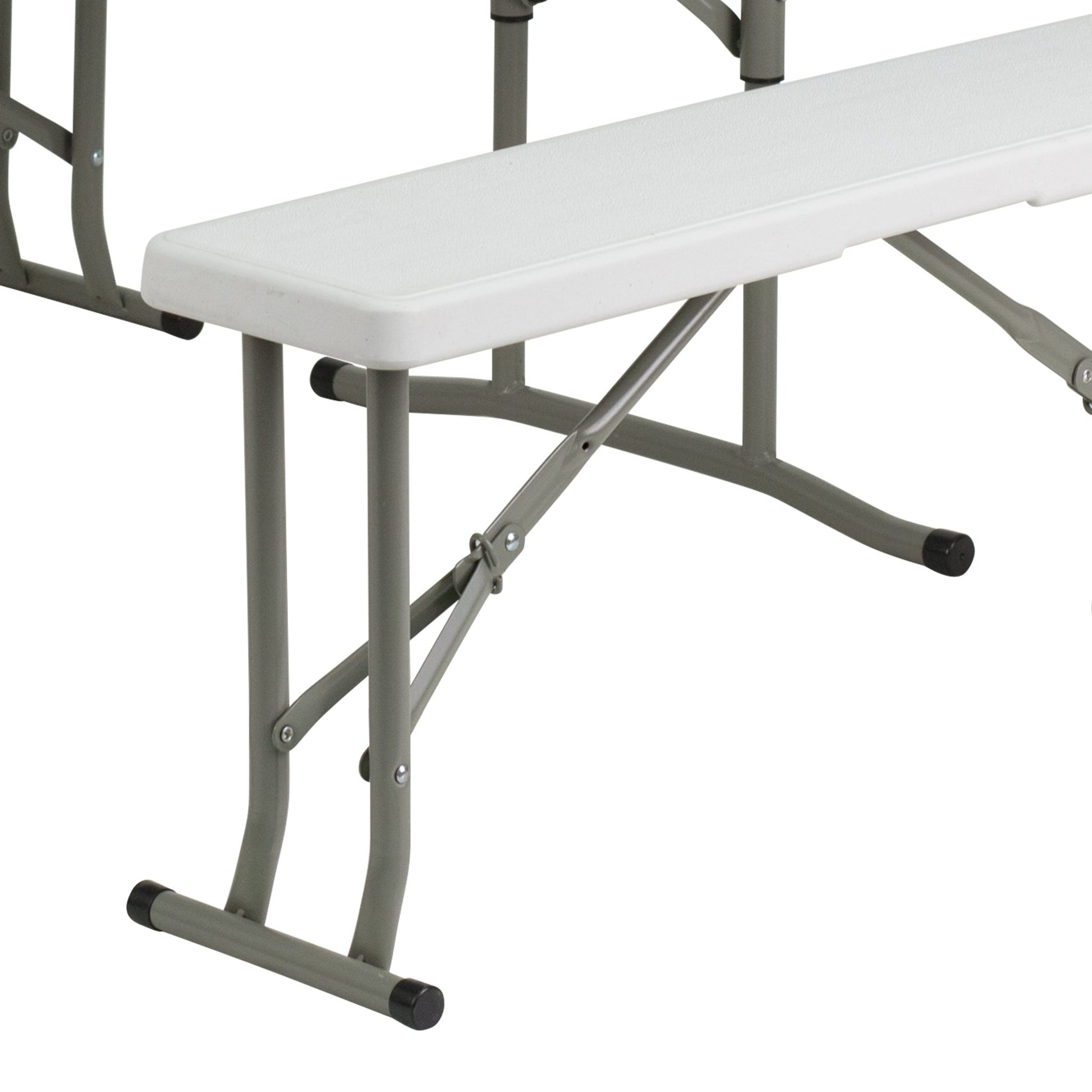 Rowan 3 Piece Portable Plastic Folding Bench and Table Set by Flash Furniture - SchoolOutlet
