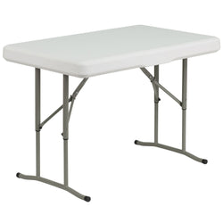 Rowan 3 Piece Portable Plastic Folding Bench and Table Set by Flash Furniture