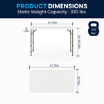 Elon 4 - Foot Bi - Fold Rectangular Plastic Folding Table for Banquet and Events with Adjustable Height - Granite White by Flash Furniture - SchoolOutlet