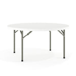 Elon 5 - Foot Round Plastic Folding Table for Banquet and Events, 880 LB Static Load Capacity - Granite White by Flash Furniture - SchoolOutlet