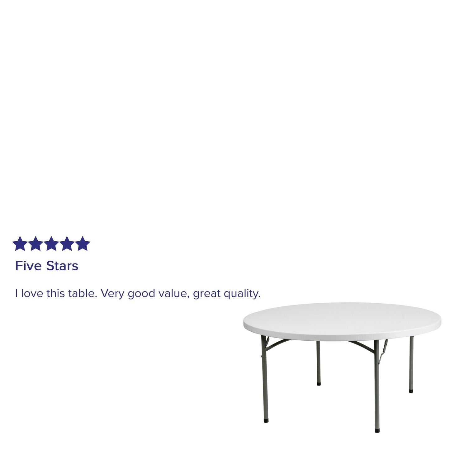 Elon 5 - Foot Round Plastic Folding Table for Banquet and Events, 880 LB Static Load Capacity - Granite White by Flash Furniture - SchoolOutlet