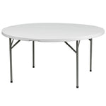 Elon 5 - Foot Round Plastic Folding Table for Banquet and Events, 661 LB Static Load Capacity - Granite White by Flash Furniture - SchoolOutlet