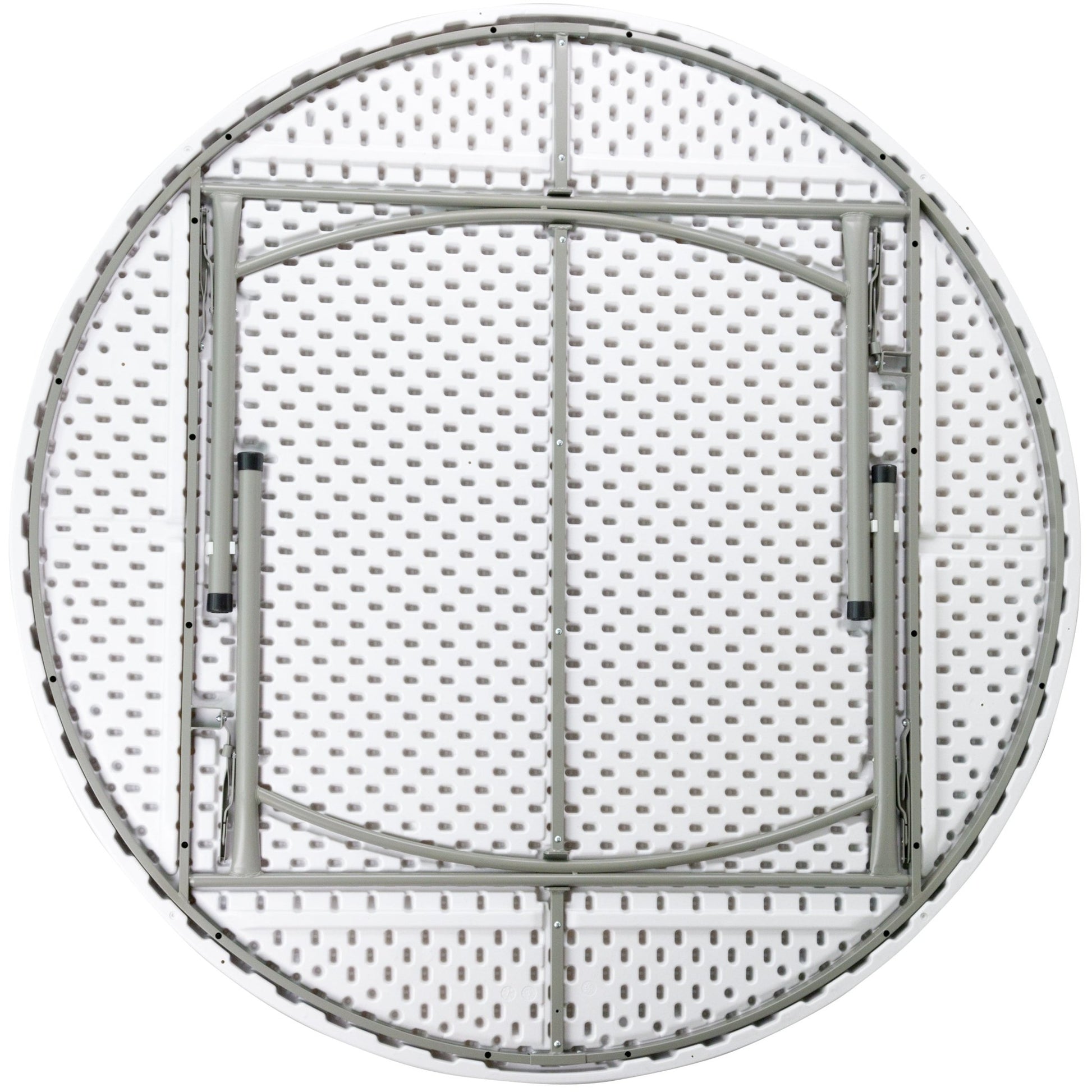 Elon 6 - Foot Round Plastic Folding Table for Banquet and Events, 1100 LB Static Load Capacity - Granite White by Flash Furniture - SchoolOutlet