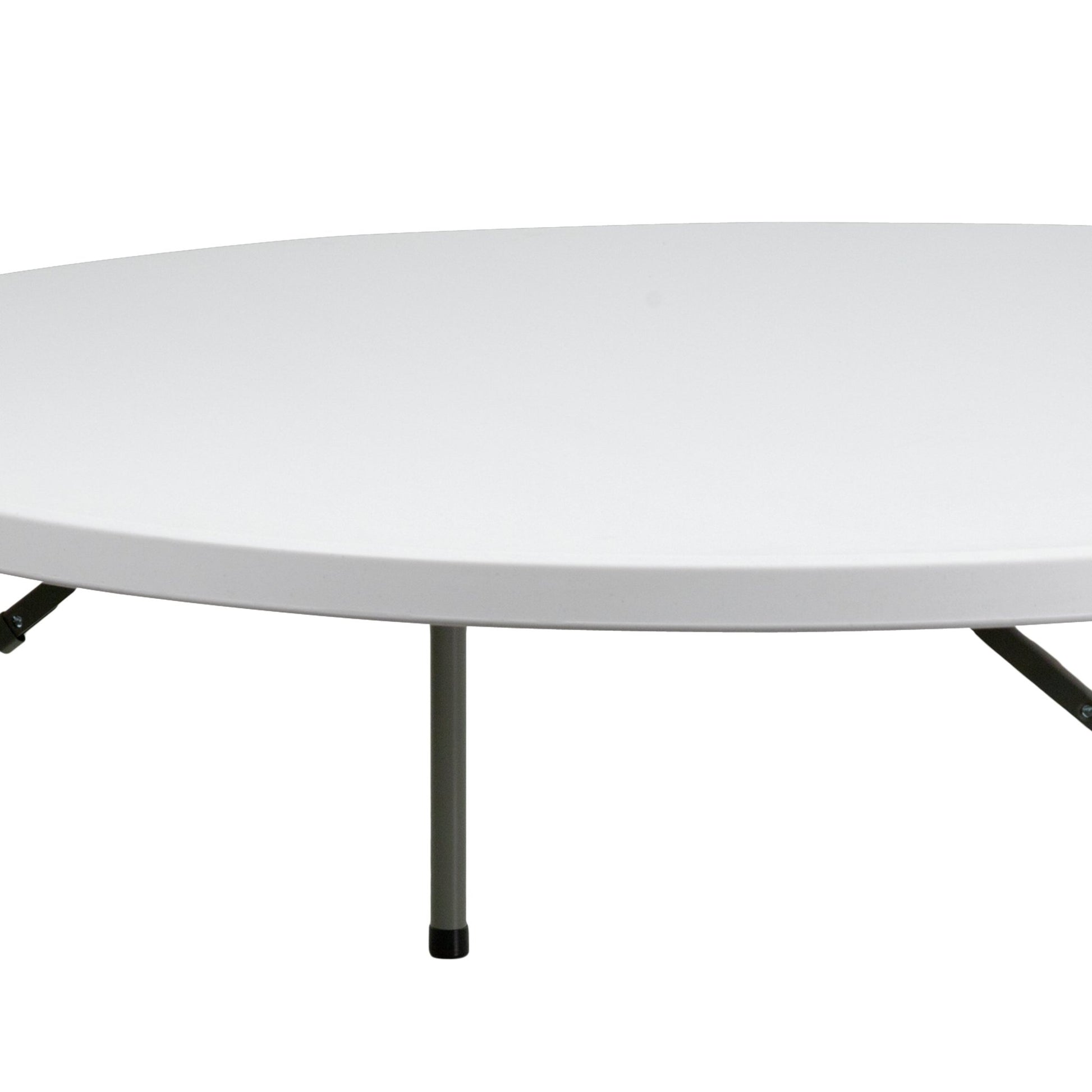 Elon 6 - Foot Round Plastic Folding Table for Banquet and Events, 1100 LB Static Load Capacity - Granite White by Flash Furniture - SchoolOutlet