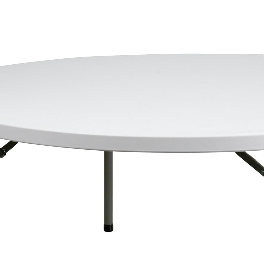 Elon 6 - Foot Round Plastic Folding Table for Banquet and Events, 1100 LB Static Load Capacity - Granite White by Flash Furniture - SchoolOutlet