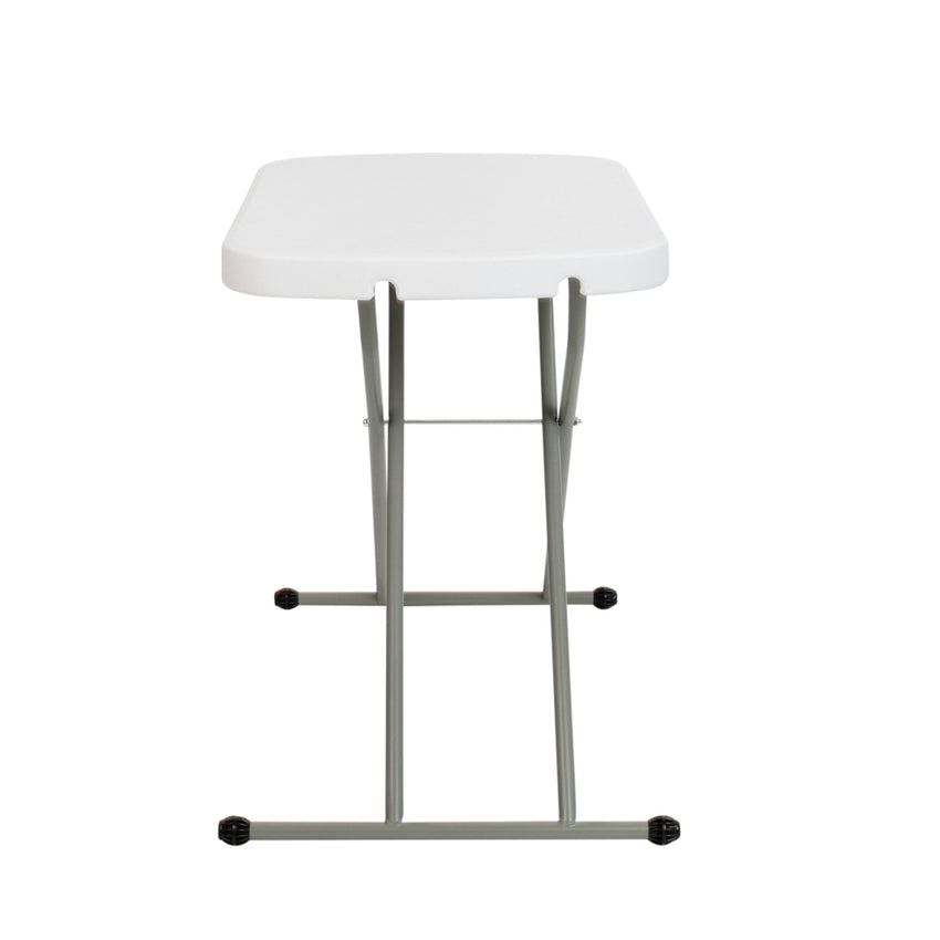 Elon 26 Inch Indoor/Outdoor Plastic Banquet and Event Folding Table with Adjustable Height - Granite White by Flash Furniture - SchoolOutlet