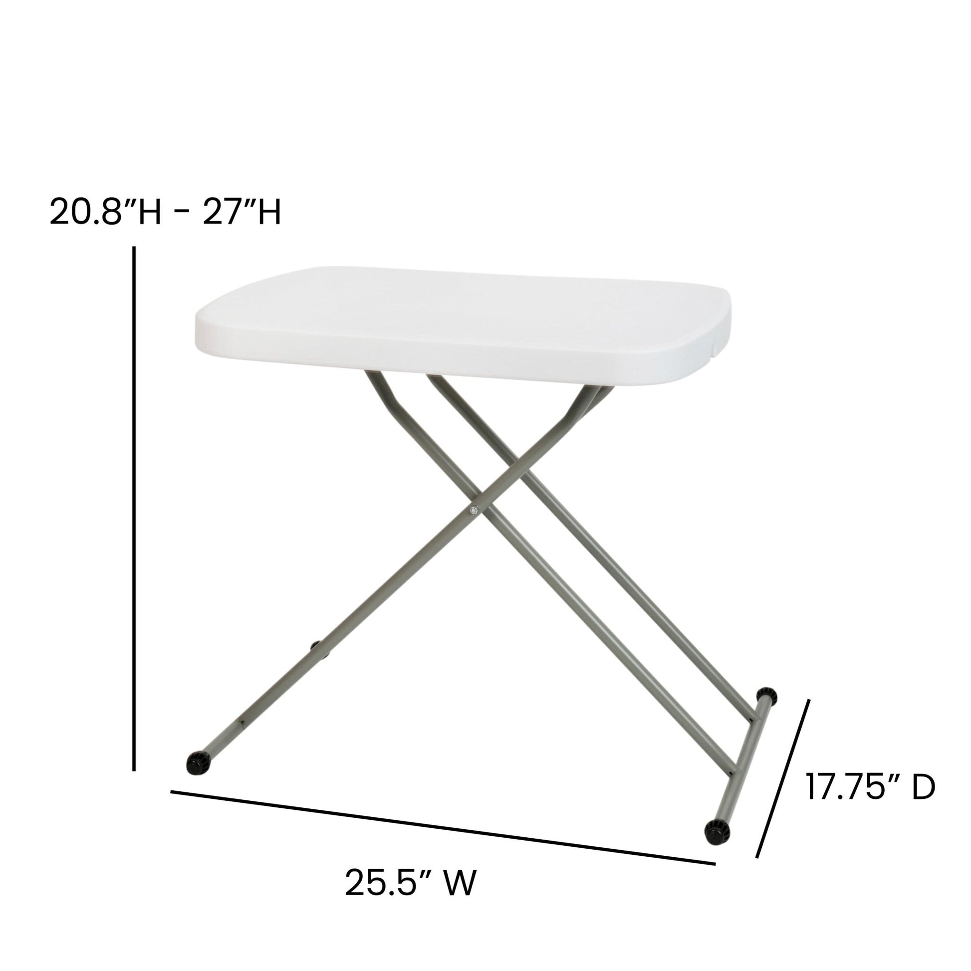 Elon 26 Inch Indoor/Outdoor Plastic Banquet and Event Folding Table with Adjustable Height - Granite White by Flash Furniture - SchoolOutlet