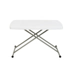 Elon 30 Inch Indoor/Outdoor Plastic Banquet and Event Folding Table with Adjustable Height - Granite White by Flash Furniture - SchoolOutlet