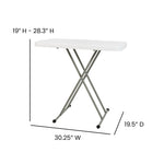 Elon 30 Inch Indoor/Outdoor Plastic Banquet and Event Folding Table with Adjustable Height - Granite White by Flash Furniture - SchoolOutlet