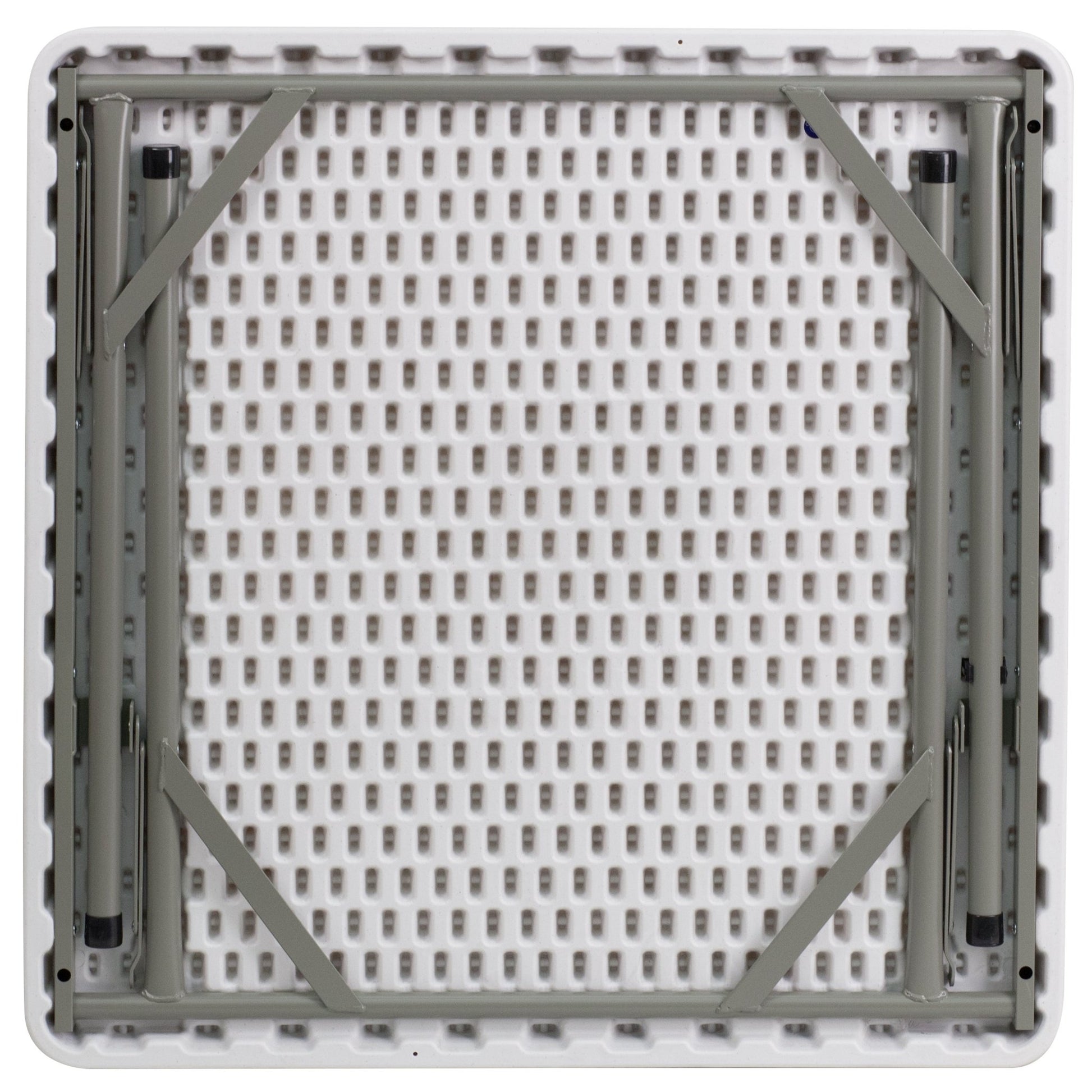 Elon 2.85 - Foot Square Plastic Folding Table for Banquet and Events - Granite White by Flash Furniture - SchoolOutlet