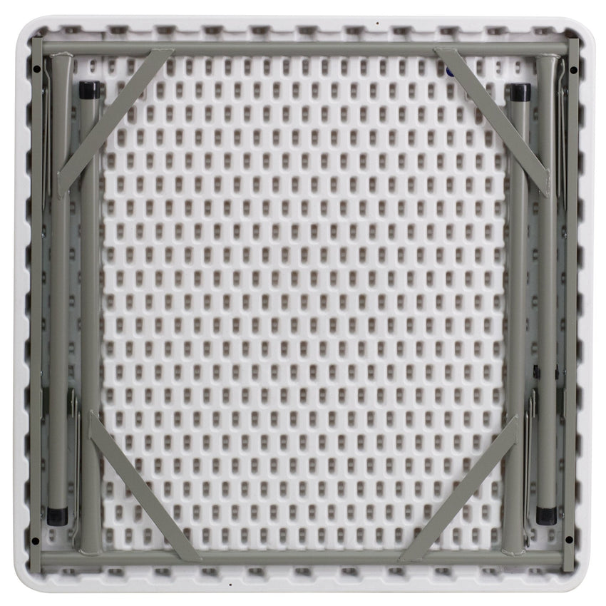 Elon 2.85 - Foot Square Plastic Folding Table for Banquet and Events - Granite White by Flash Furniture - SchoolOutlet