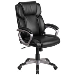 Flash Furniture LeatherSoft Executive Office Chair with Lumbar Support 18"-22"H (FLA-GO-2236M-BK-GG)