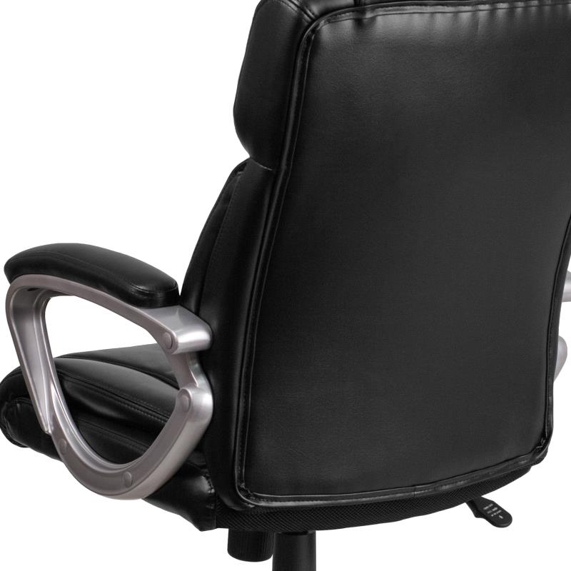Flash Furniture LeatherSoft Executive Office Chair with Lumbar Support 18"-22"H (FLA-GO-2236M-BK-GG) - SchoolOutlet