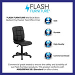 Flash Furniture Clayton Mid - Back Quilted Vinyl Swivel Task Office Chair Upholstery and Ergonomic Pneumatic Height Adjustment 16.75 - 21.75