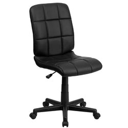 Flash Furniture Clayton Mid-Back Quilted Vinyl Swivel Task Office Chair Upholstery and Ergonomic Pneumatic Height Adjustment 16.75 - 21.75"H (FLA-GO16911XXX)
