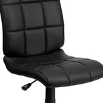 Flash Furniture Clayton Mid - Back Quilted Vinyl Swivel Task Office Chair Upholstery and Ergonomic Pneumatic Height Adjustment 16.75 - 21.75