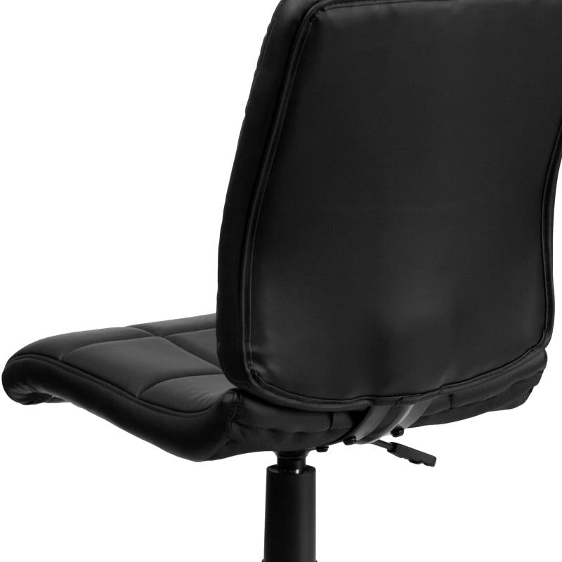 Flash Furniture Clayton Mid - Back Quilted Vinyl Swivel Task Office Chair Upholstery and Ergonomic Pneumatic Height Adjustment 16.75 - 21.75"H (FLA - GO16911XXX) - SchoolOutlet