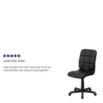 Flash Furniture Clayton Mid - Back Quilted Vinyl Swivel Task Office Chair Upholstery and Ergonomic Pneumatic Height Adjustment 16.75 - 21.75