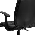 Flash Furniture Clayton Mid - Back Quilted Vinyl Swivel Task Office Chair Upholstery Padded Arms and Chrome Base 16.75 - 21.75