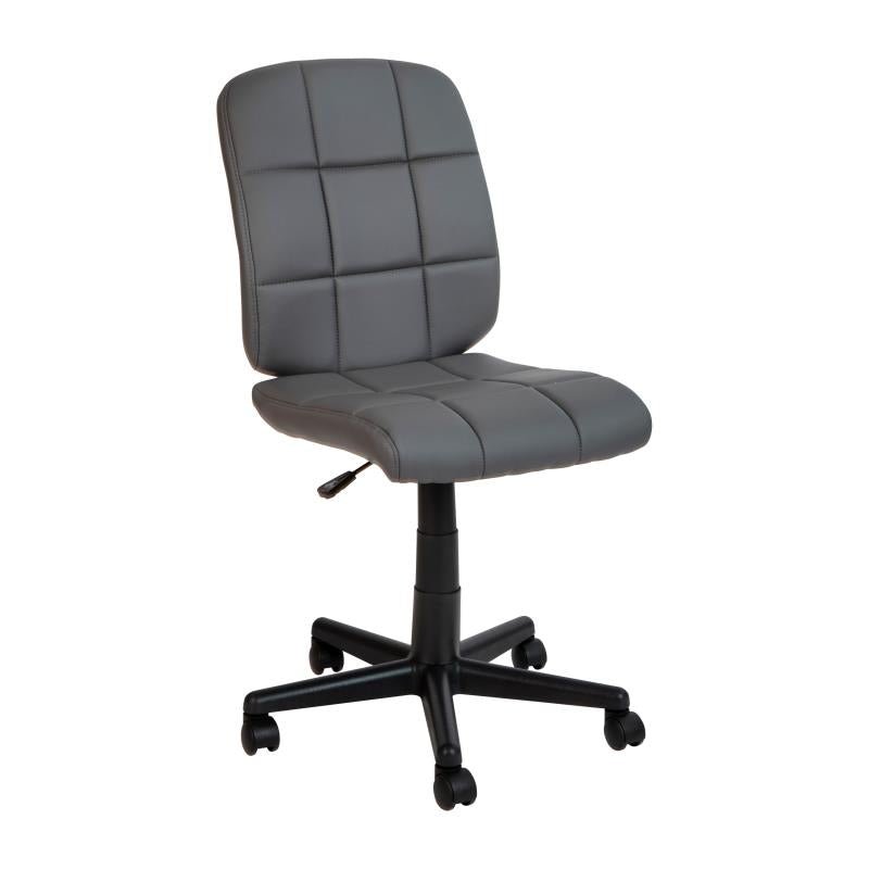 Flash Furniture Clayton Mid - Back Quilted Vinyl Swivel Task Office Chair Upholstery and Ergonomic Pneumatic Height Adjustment 16.75 - 21.75"H (FLA - GO16911XXX) - SchoolOutlet