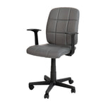 Flash Furniture Clayton Mid - Back Quilted Vinyl Swivel Task Office Chair Upholstery Padded Arms and Chrome Base 16.75 - 21.75