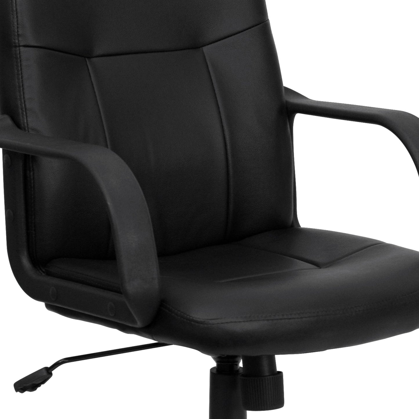 Paulson Executive Swivel Office Chair with Arms, Mid - Back Black Glove Vinyl by Flash Furniture - SchoolOutlet